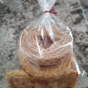 Like a churro in a circle?  The pineapple strudel at the bottom was good.