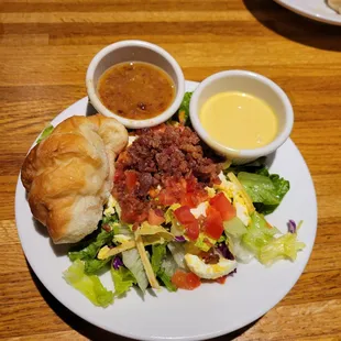 House salad with house dressing..honey-mustard hot bacon