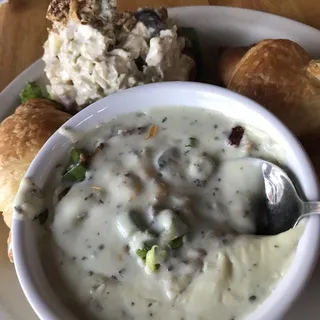 Chicken Salad, Croissants & Soup
