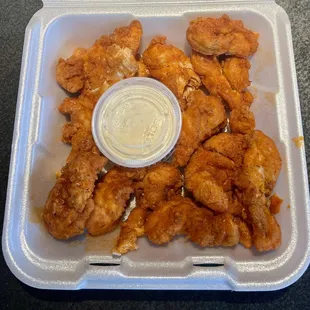 Leftover box filled up with what we couldn&apos;t eat