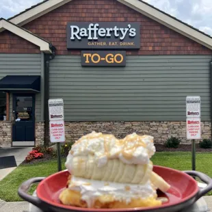 Wow this dessert is bananas! Did I mention it has a tasty bourbon caramel drizzle!
