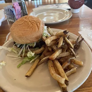 Cheeseburger and fries