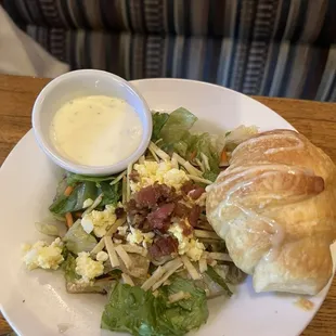 House salad and croissant