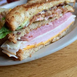 Turkey club with baked potato