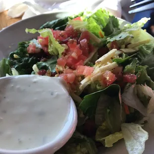 Side salads with ranch