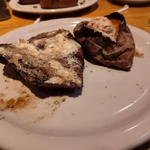 10 oz. Cowboy steak with blue cheese and sweet potato with cinnamon butter!
