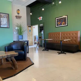 Comfortable and spacious, good for hanging out or getting some work done!