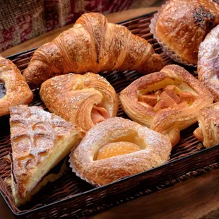 a basket of pastries