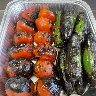 Grilled Tomatoes and Jalapeño