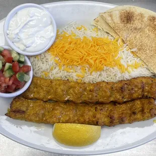 Chicken Luke Kabob Plate