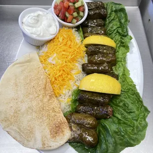 Vegan Plate (Grape Leaves)