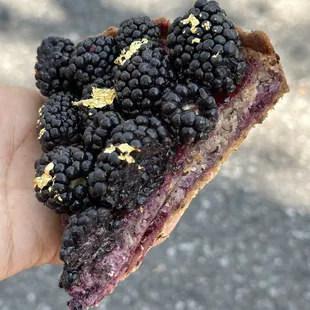 a hand holding a piece of fruit