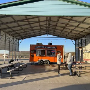 Rafter G Food Truck seating area (on a chilly evening)