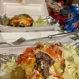 Double cheese burger with no bun