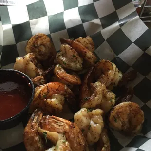 a basket of shrimp