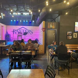 Stage and dining area