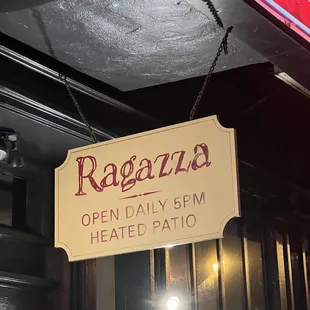 Sign out front