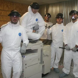 BEFORE the team smashed the copier