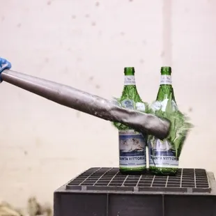 Nothing better than blasting bottles against the wall.