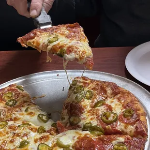 Pepperoni with jalapeños