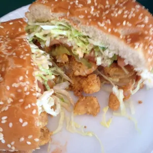 Shrimp Poboy on bun