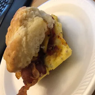 Bacon egg and cheese biscuit