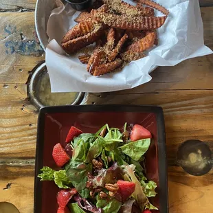 Salad that came with my steak and sweet potato fries.