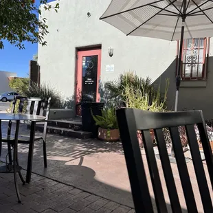 Mostly shaded patio seating