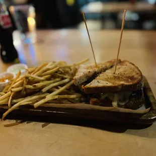 Patty melt with fries