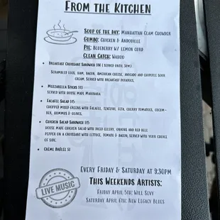 Menu specials