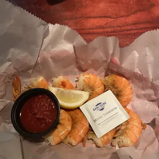 Peel and eat shrimp, Tuesday special. Came with 8 nice sized shrimp for $5