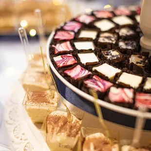 a platter of desserts