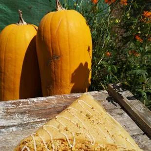 a slice of pumpkin pie