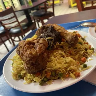 Fried Rice with Fried Chicken