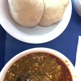 Tuo Saafi and okra soup.
