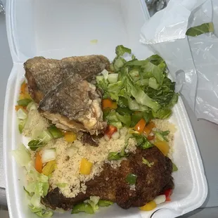 Regular Atseke with Salad