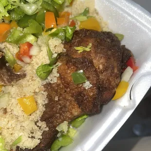 Regular Atseke with Salad