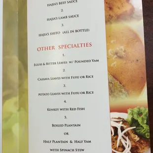 menu