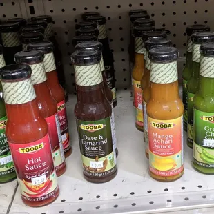 a variety of sauces