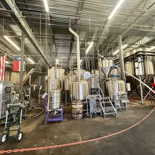 the inside of a brewery