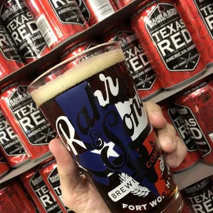 Strawberry Blonde (that's their Blonde Lager &amp; Texas Red mixed together)