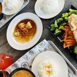 Roast Duck Curry, Yellowtail Deluxe, Snapper Trio