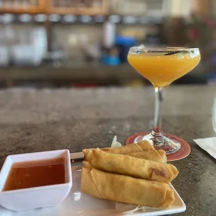 Mango Martini and Fried Spring Rolls Lunch