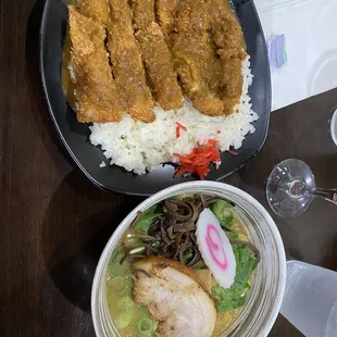 Mini combo - katsu curry chicken with shoyu ramen