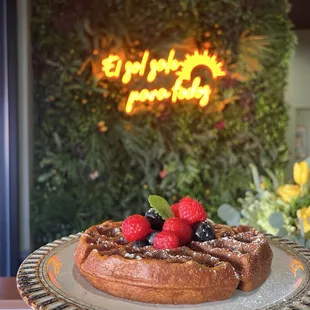 Waffles! Presentation was beautiful flavors over the top!