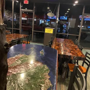 The tables are so unique.