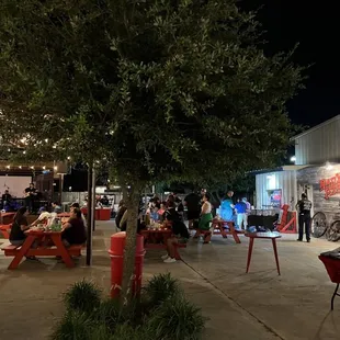 large beer garden and nature