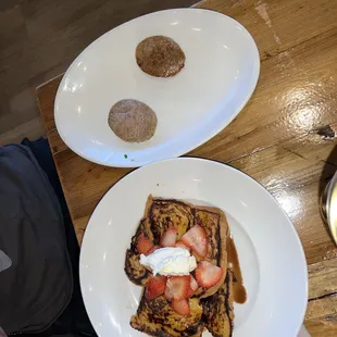Nutella French Toast with a side of sausage