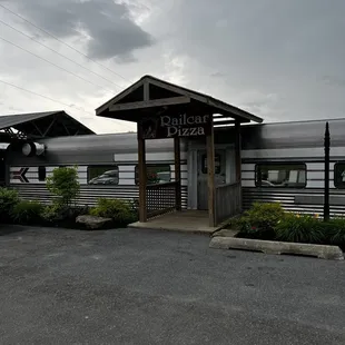 the entrance to the restaurant