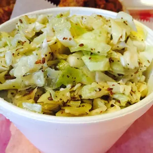Cole slaw was the best side.